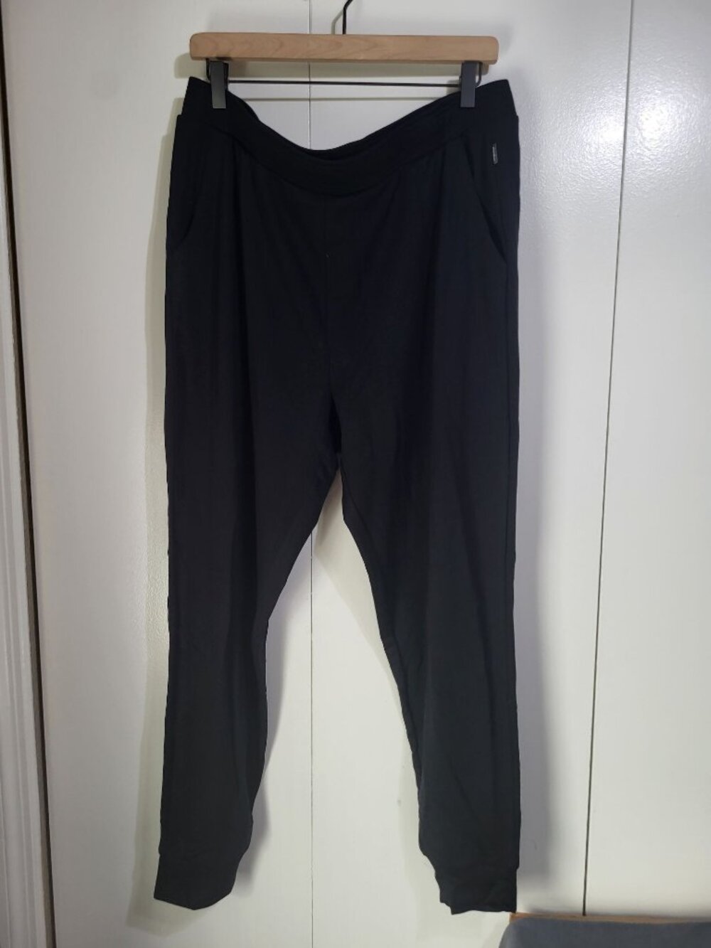 Eddie Bauer Lounge Women's XL Jogger Pants Black Green Lot of 2 Pull On Casual - Picture 4 of 7